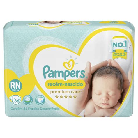 Fralda Descart Vel Pampers Premium Care Rn Unidades Submarino