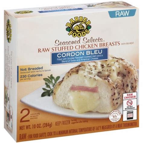 Barber Foods Seasoned Selects Raw Stuffed Cordon Bleu Chicken Breasts