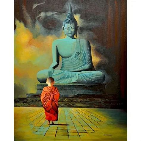 Modern Buddha Canvas Paintings Shape Rectangular At Rs 3000 In New Delhi