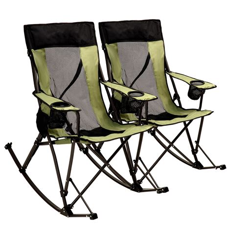 Sunnyfeel 2pcs Camping Rocking Chair For Heavy Duty Adult Portable