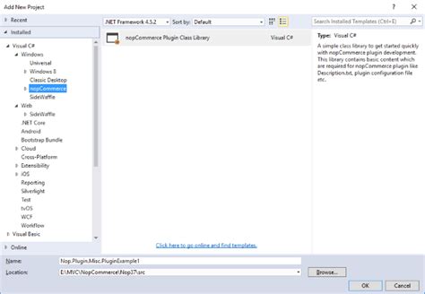 NopCommercePluginTemplate Visual Studio Marketplace