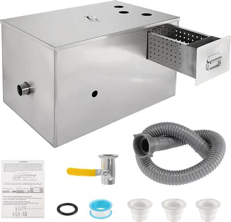 BEAMNOVA Upgraded Commercial Grease Trap 40lbs Stainless Steel