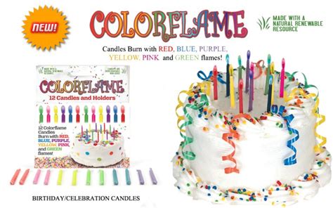 Amazing Colorflame Multicolor Happy Birthday Candles And Holders-12 ...