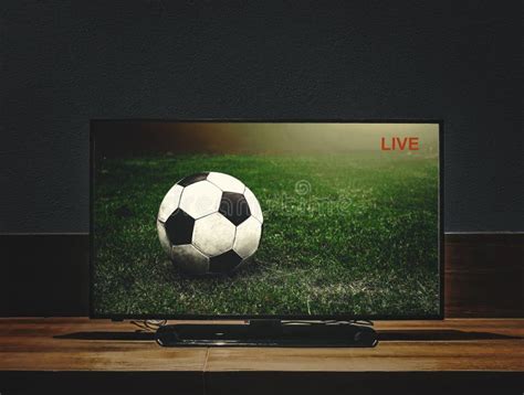 Transmissão Em Direto De Jogos De Futebol Na Tv Ilustração Stock