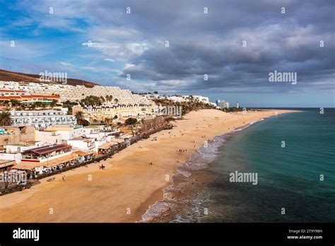 Aerial View Of Beach In Morro Del Jable Town Morro Jable Beach On