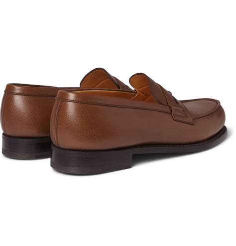 Jm Weston 180 The Moccasin Grained Leather Loafers Brown Jm Weston