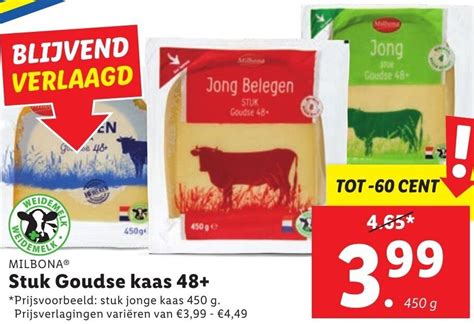 Milbona Stuk Goudse Kaas G Aanbieding Bij Lidl