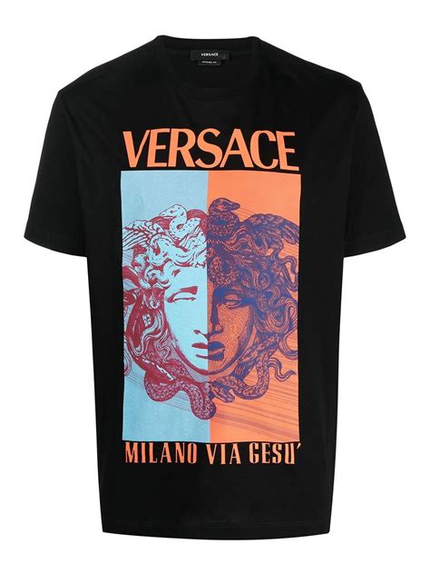 T Shirts Versace Medusa T Shirt With Print 10084911a060701b000