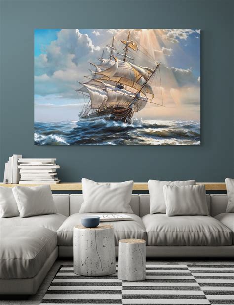 Sailing Ship Canvas Wall Art Pirate Ship Canvas Print Sailing Boat