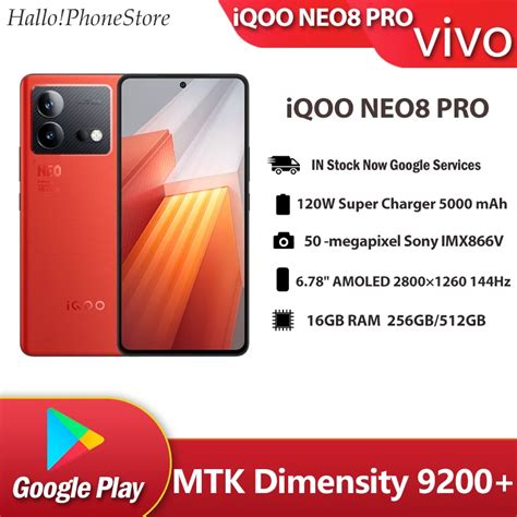 Vivo IQOO Neo 8 Pro 5G Smartphone Dimens O 9200 AMOLED 144Hz 120W