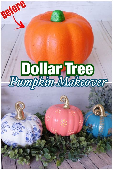 Dollar Tree DIY Foam Pumpkin Makeover Fall Decor Dollar Tree Dollar