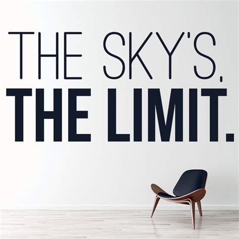 The Skys The Limit Inspirational Quote Wall Sticker