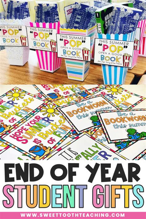 End Of Year Gift Ideas For Students Sweet Tooth Teaching Preschool