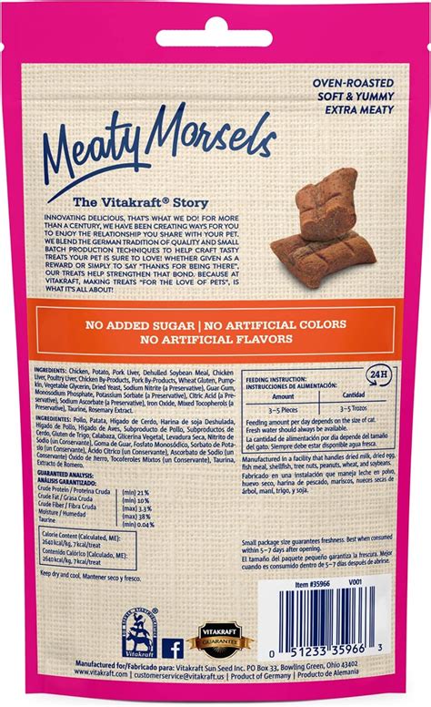 Vitakraft Meaty Morsels Golosinas Suaves Para Gatos Doble Capa Extra