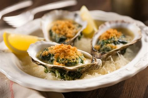 Premium AI Image | Oysters Rockefeller Oysters on a plate with parmesan ...