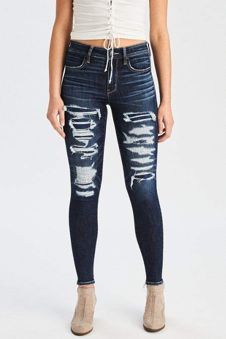 Ae Denim X Hi Rise Jegging Cute Ripped Jeans American Eagle Ripped