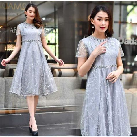 Jual REALPICT MIDI DRESS KOREAN MODERN MODEL TERBARU BORKAT TYLLE