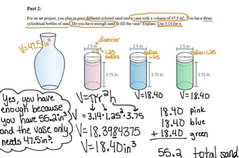 13 2 Volume Of Cylinders Rlas 8th Grade Math