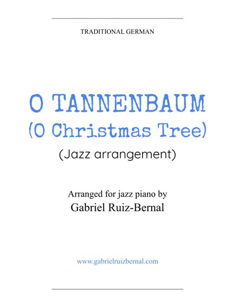 O TANNENBAUM O CHRISTMAS TREE Jazz Harmonization Sheet Music