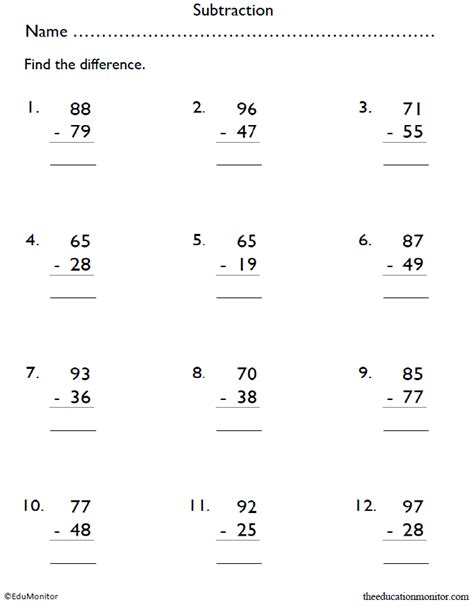 5th Grade Math Practice Subtracing Decimals