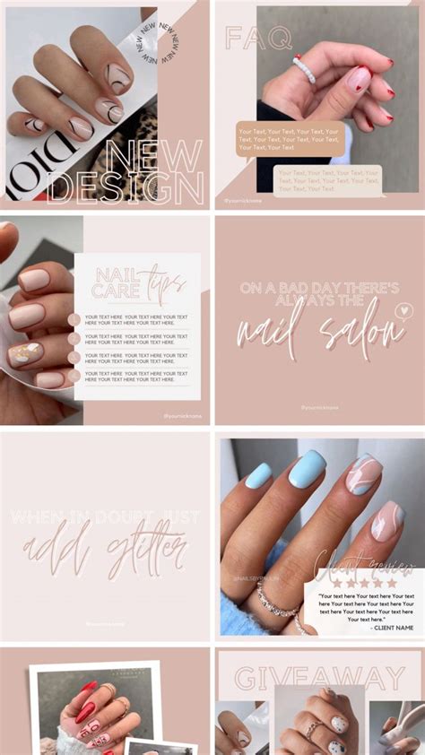 Nail Tech Instagram Post Template Nail Artist Instagram Etsy