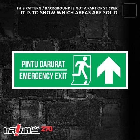 Jual Sticker Safety Sign K3 Pintu Darurat Emergency Exit 30cm WSLIM 038