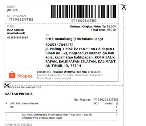 Contoh Invoice Shopee Malaysia Career IMAGESEE