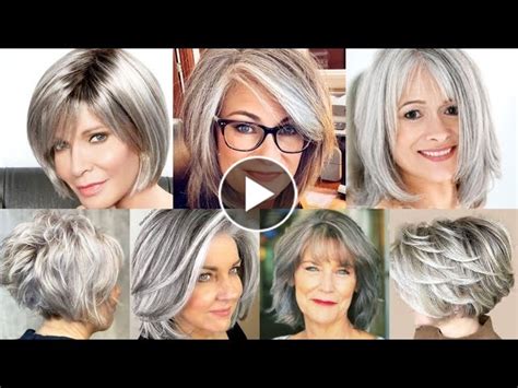 Glamorous Bang Hairstyles For Older Women With Gray Hair That Will