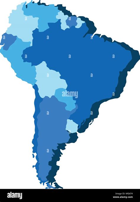 Mappa Politica Del Sud America Banque Dimages Vectorielles Alamy