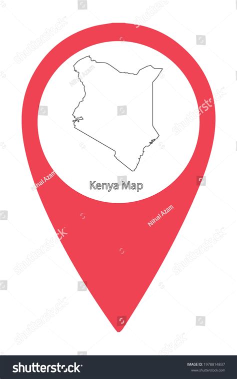 Kenya Country Border Map Location Icon Stock Vector (Royalty Free ...