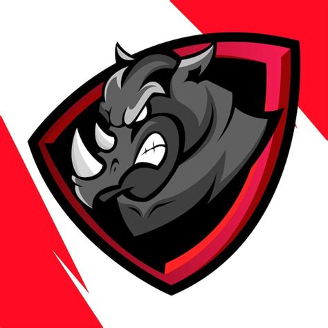 Ilustração Do Logotipo Do Mascote Rhino Esport Vetor Premium