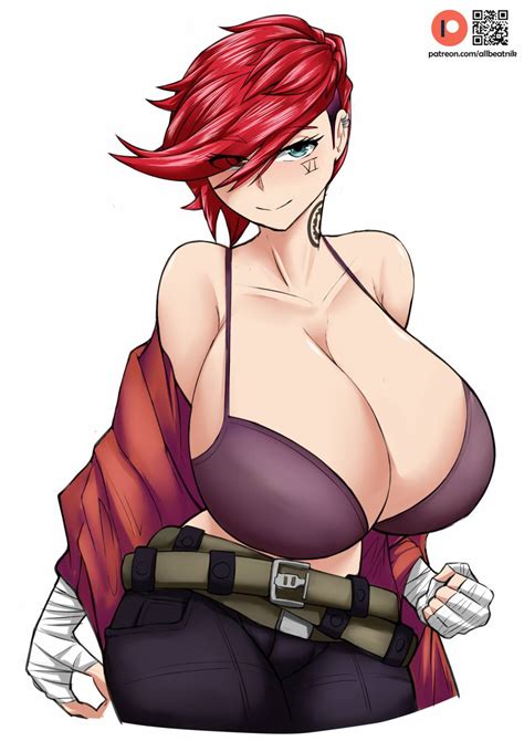 League Of Legends Sex Art Light Skin Red Hair Big Breasts Standing