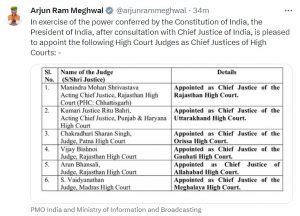 Justice Chakradhari Sharan Singh Appointed Chief Justice Of Orissa High