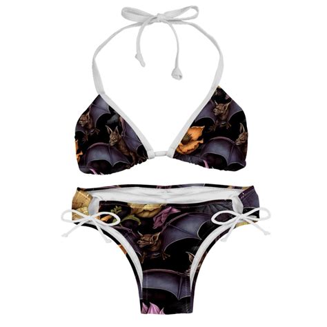 Bats Women S Swim Suit Bikini Set With Detachable Sponge And Adjustable Strap Two Pack Ideal