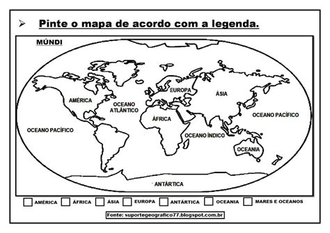 Suporte Geogr Fico Atividades Mapas Sobre Os Continentes