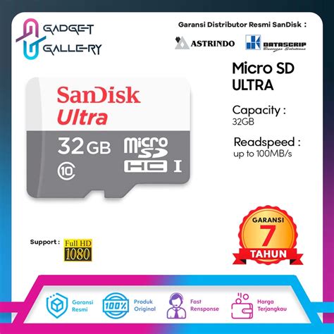 Jual Sandisk Microsd Memory Memori Card Micro SD Sandisk Ultra Class 10