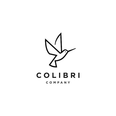 Colibri Colibri Oiseau Logo Ligne Contour Monoline Vecteur Ic Ne