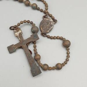 Vintage Pull Chain Rosary And Medal Collection Us Military Wwii