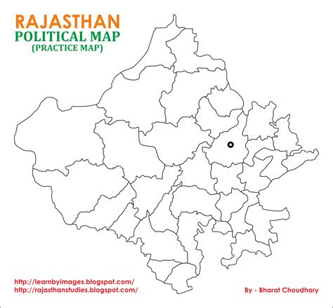 Learn By Images Rajasthan Political Map Blank Practice Map