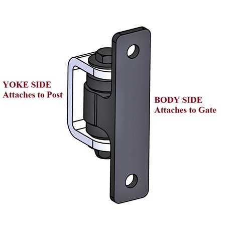 Alum Body Black Bolt On Steel Yoke Mill Weld On Gate Hinge