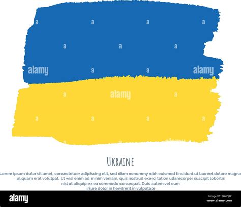 Flag Of Ukraine With Hand Draw Brush Effect Stock Vector Image Art