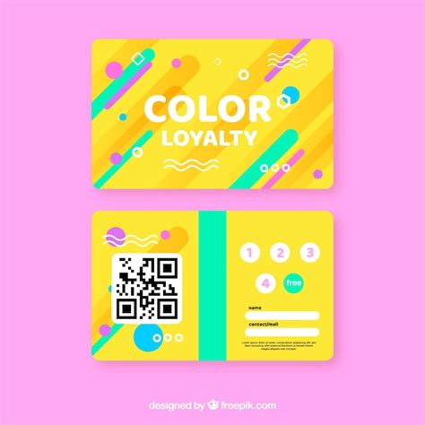 Free Vector Modern Loyalty Card Template With Abstract Style