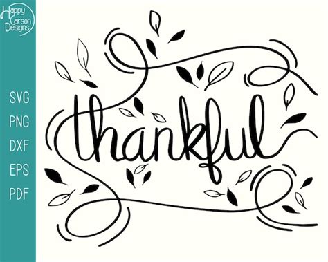 Thankful Svg Cut File Hand Lettered Fall Svg Thanksgiving Etsy