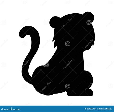 Tiger Is In Shadow Art, Tattoo, Scroll Saw Cartoon Vector | CartoonDealer.com #219223687