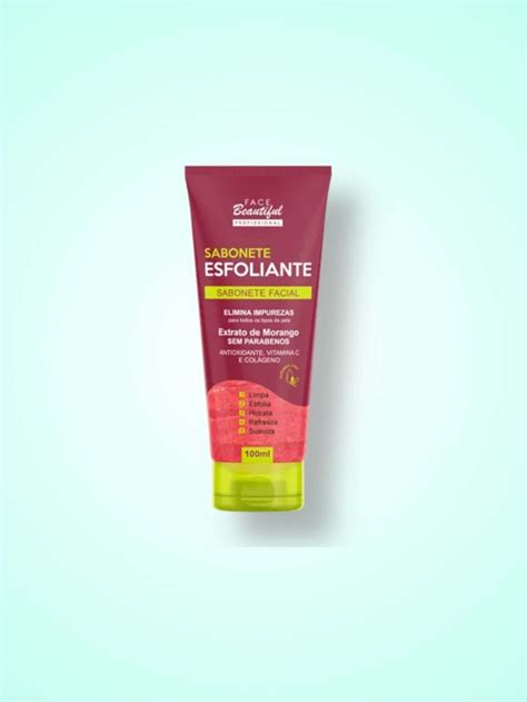 Sabonete Esfoliante Extrato De Morango Face Beautiful Elimina Impurezas