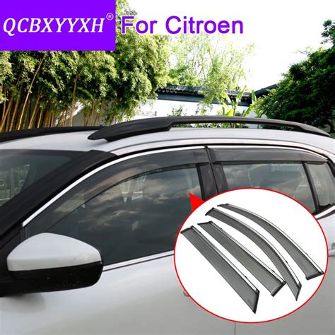 QCBXYYXH Car Styling 4pcs Lot Window Visors For Citroen C2 C3 XR C4 C5