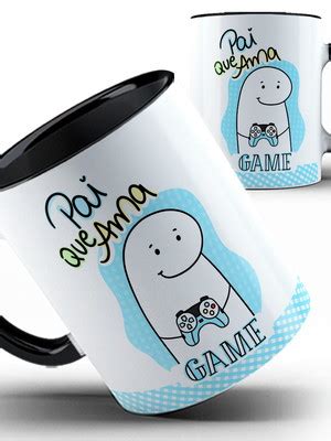 Caneca Preta Papai Flork Pai Que Ama Game Compre Produtos