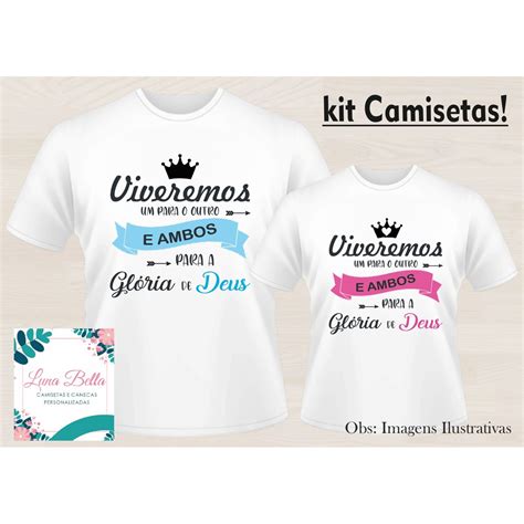 Kit Camisetas Casal Evang Licos Gospel Crist Os Shopee Brasil