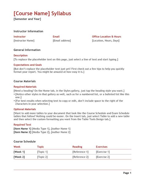 How To Create A Syllabus Template