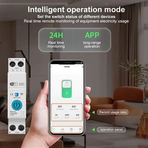 WIFI Smart Circuit Breaker Type Timer 63A With Power KWh Monitoring